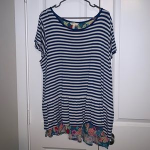 Matilda Jane Navy and White Stipe Shirt